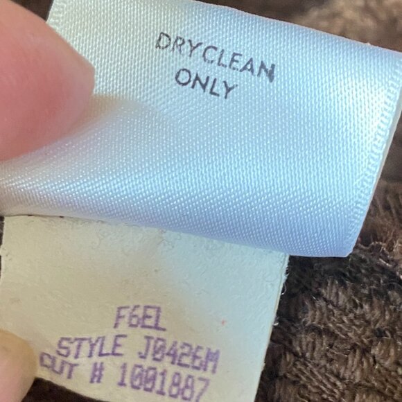 Eileen Fisher Pure Wool Waffle Knit Jacket Brown Pockets Staple Old Money-M - Picture 11 of 11